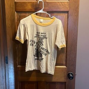 Vintage 70s “It’s not the size of the ship motion in the ocean BAHAMAS Ringer T